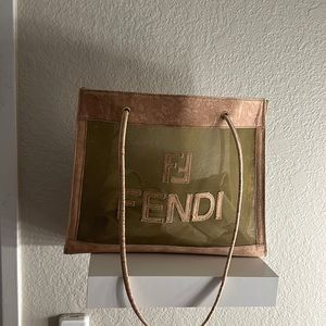 authentic vintage fendi mesh tote